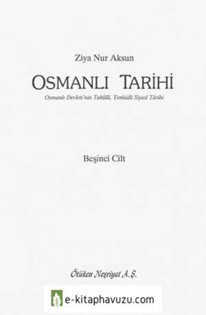 Otuken Kitap Osmanli Tarihi Ziya Nur Aksun