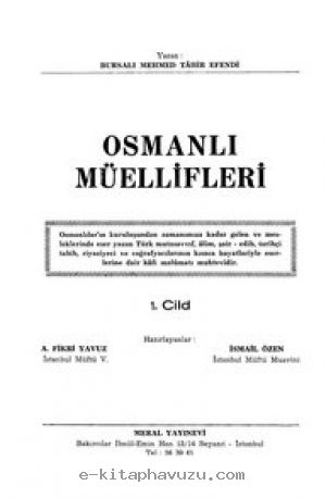 Bursali Mehmed Tahir - Osmanli Muellifleri I