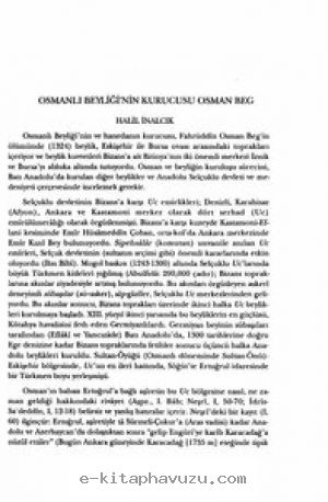 Halil İnalcık - Osmanlı Beyliği'nin Kurucusu Osman Beg