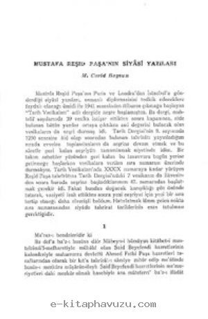M.cavid Baysun - Mustafa Reşit Paşanın Siyası Yazıları
