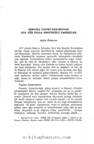 Salih Özbaran - Osmanlı Tarihi Bakımından 16. Yüzyılda Portekizli Tarihçiler