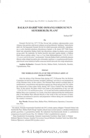 Serkan Er - Balkan Harbinde Osmanlı Ordusunun Seferberlik Planları